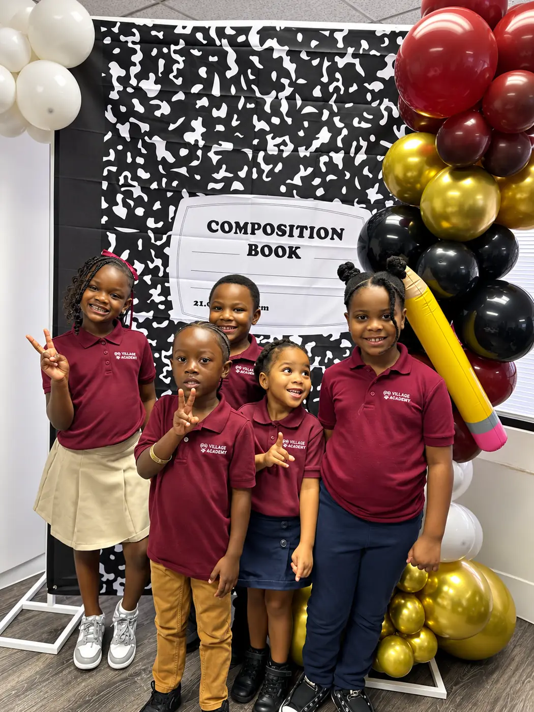 Village Academy students at a back-to-school event