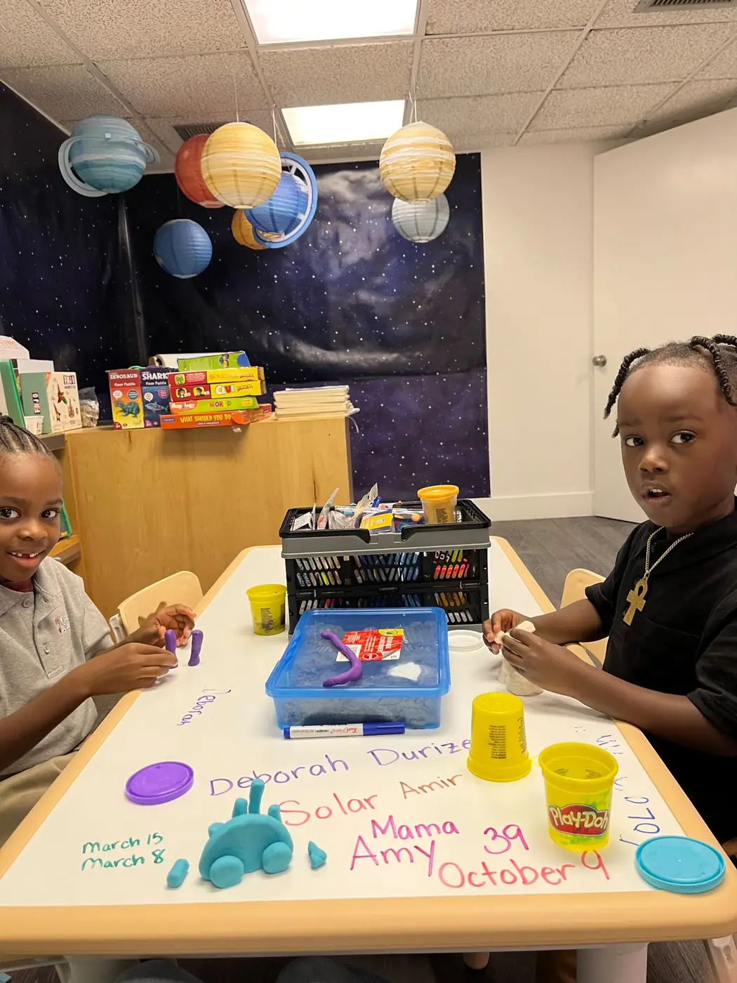 Students working together during a classroom learning activity