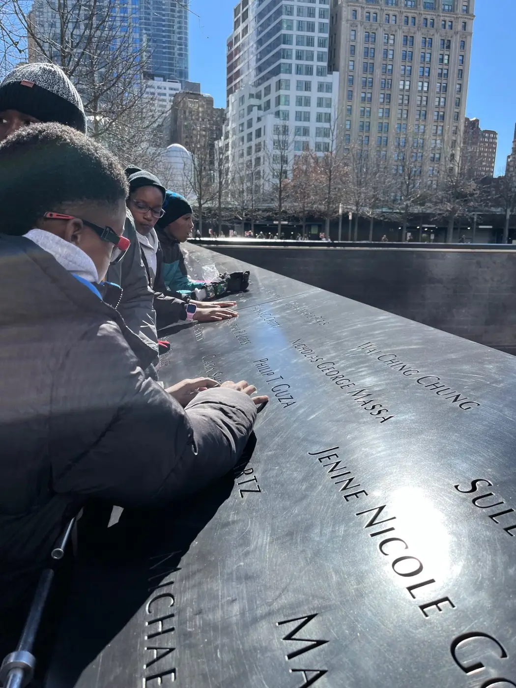 Village Academy students at the 9/11 Memorial